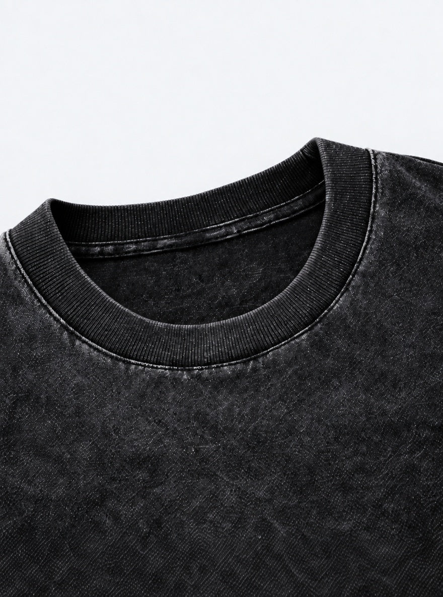 Blade Stack – Black T-Shirt – neckline close-up | Demon Slayer