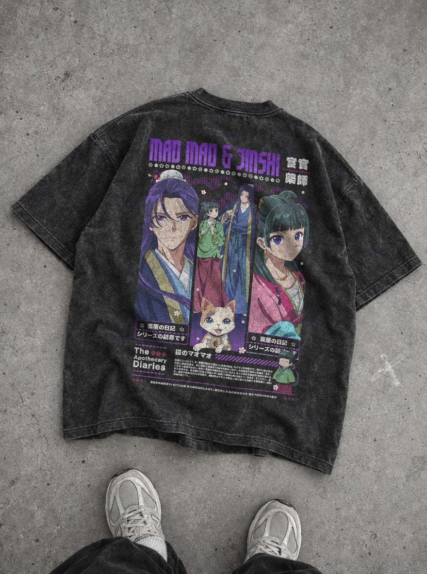 Maomao & Jinshi – T-Shirt – flat-lay | Apothecary Diaries