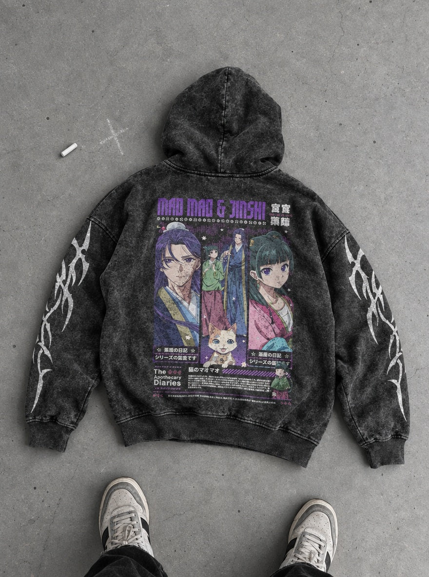 Maomao & Jinshi – Hoodie – flat-lay | Apothecary Diaries