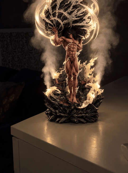 Attack Titan Steam Mist Diffuser Figure – mist in a dark room (animated) | Attack on Titan