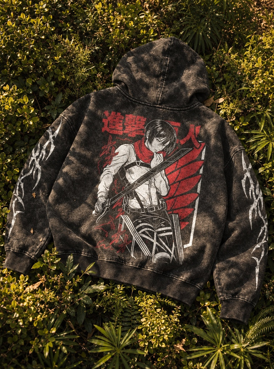 Mikasa Wings – Hoodie – flat-lay | Attack on Titan