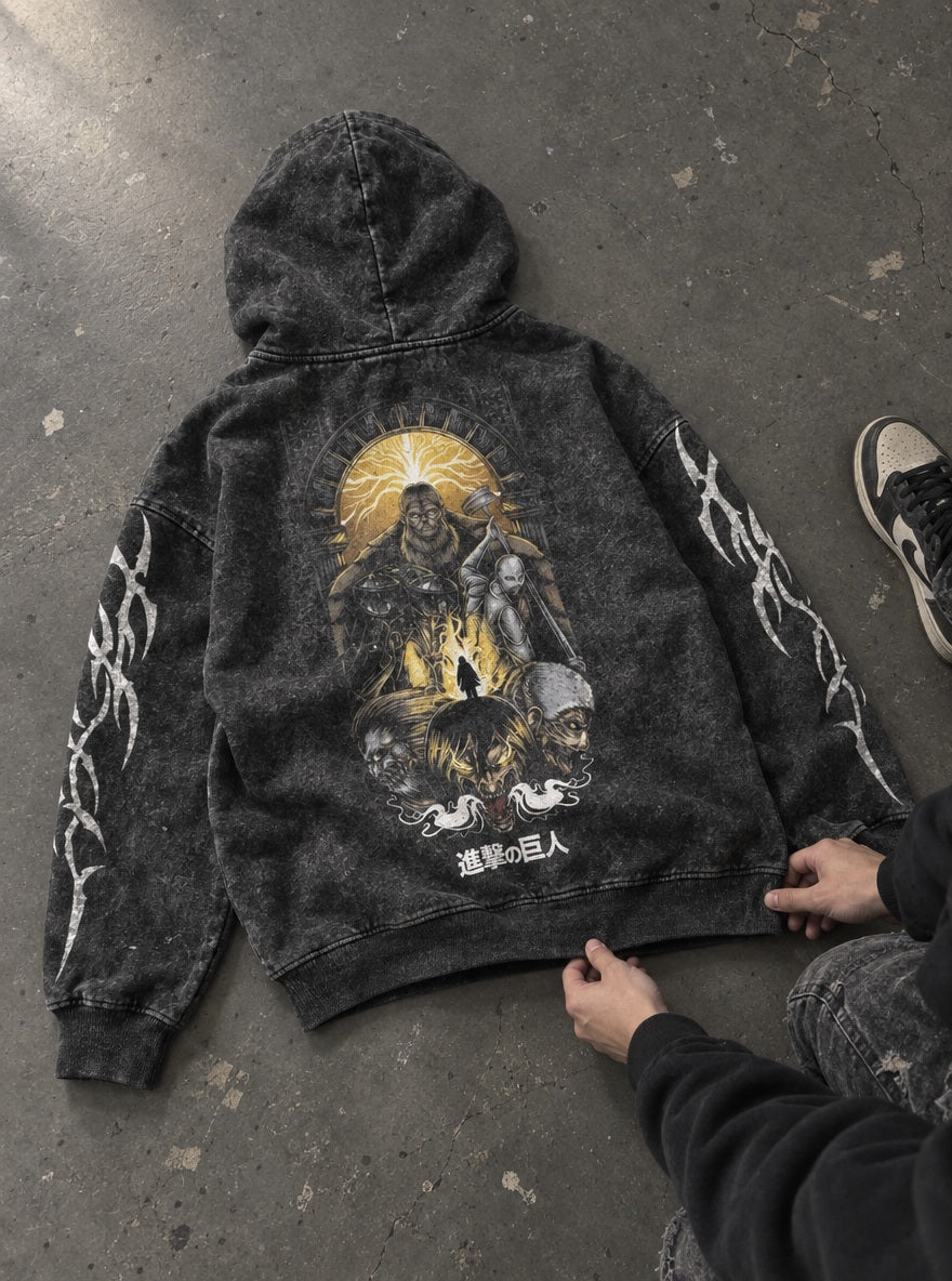 Titan Shifters – Hoodie – flat-lay | Attack on Titan