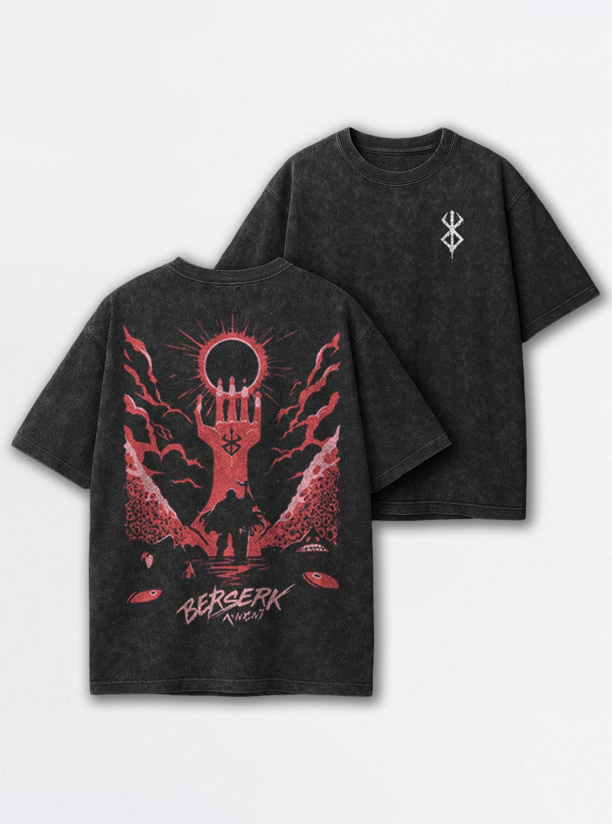 Red Eclipse Hand – T-Shirt – mockup | Berserk