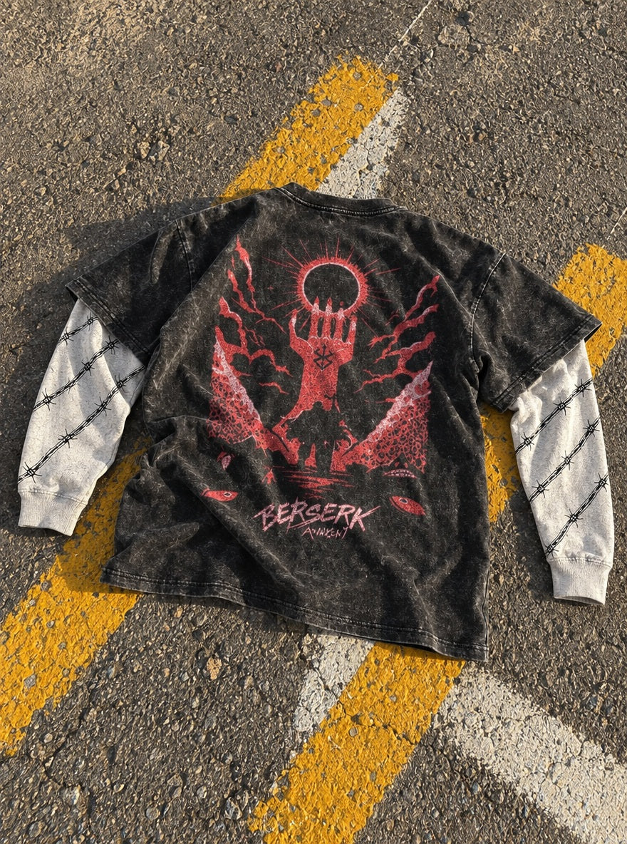 Red Eclipse Hand – Double Sleeves – flat-lay | Berserk