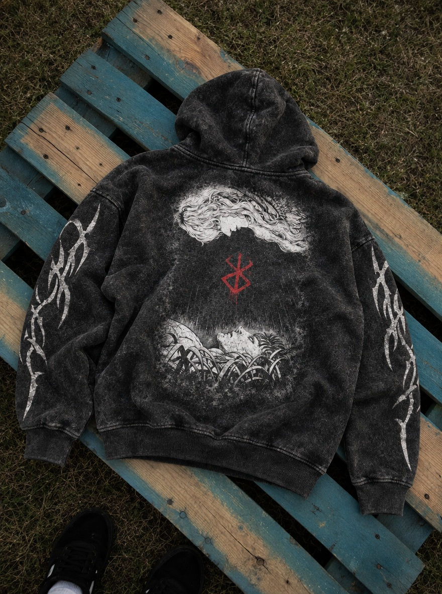 Griffith Guts Mirror – Hoodie – flat-lay | Berserk