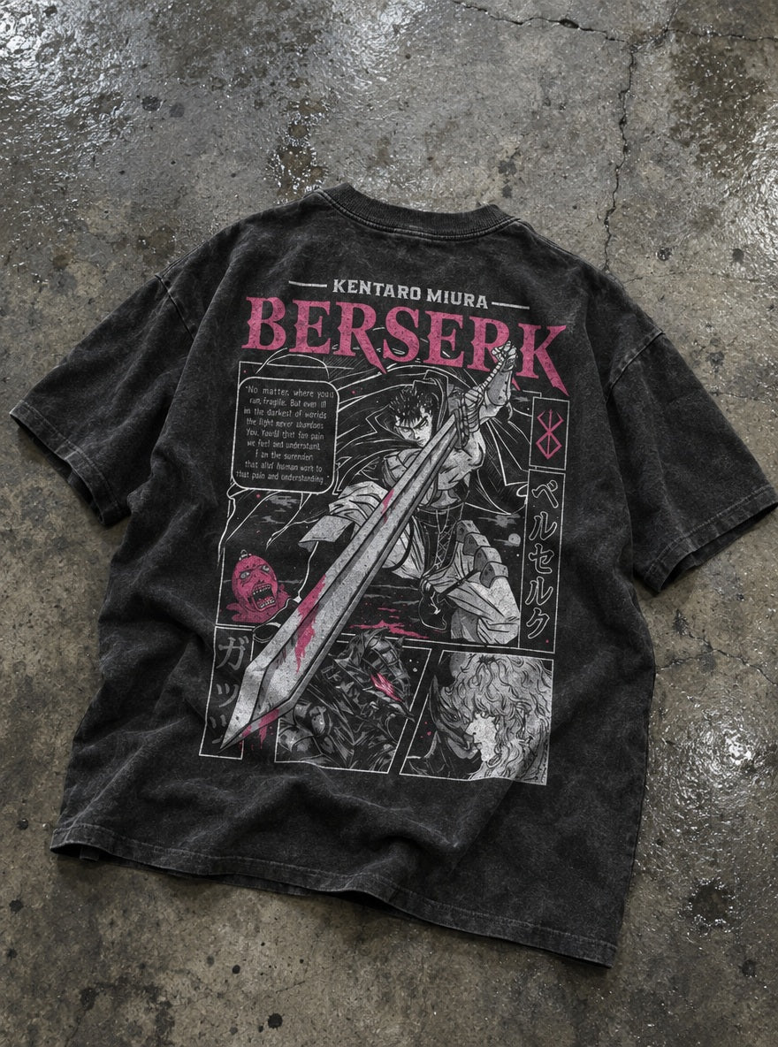 Pink Panel Guts – T-Shirt – flat-lay | Berserk