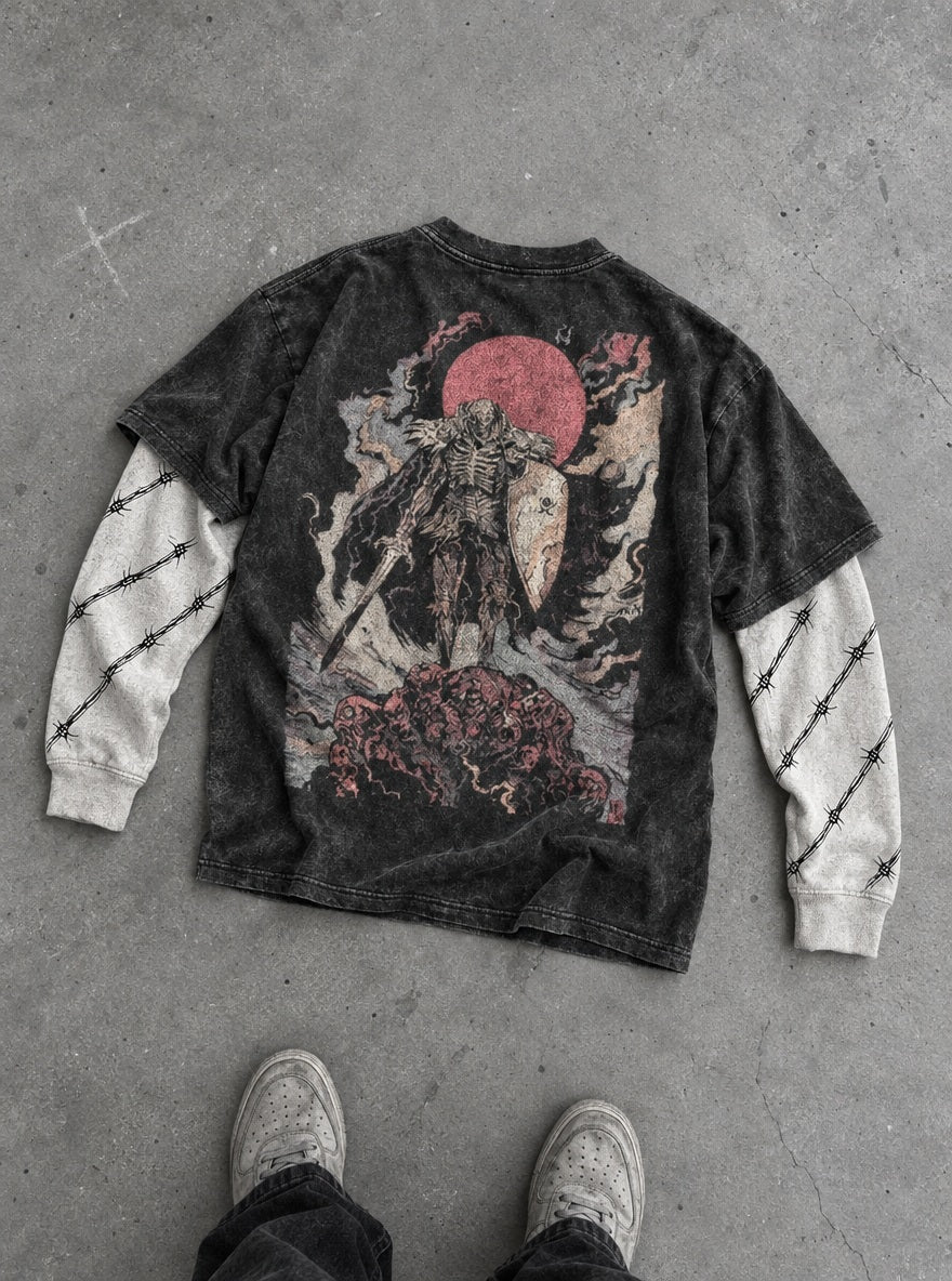 Skull Knight Sunset – Double Sleeves – flat-lay | Berserk