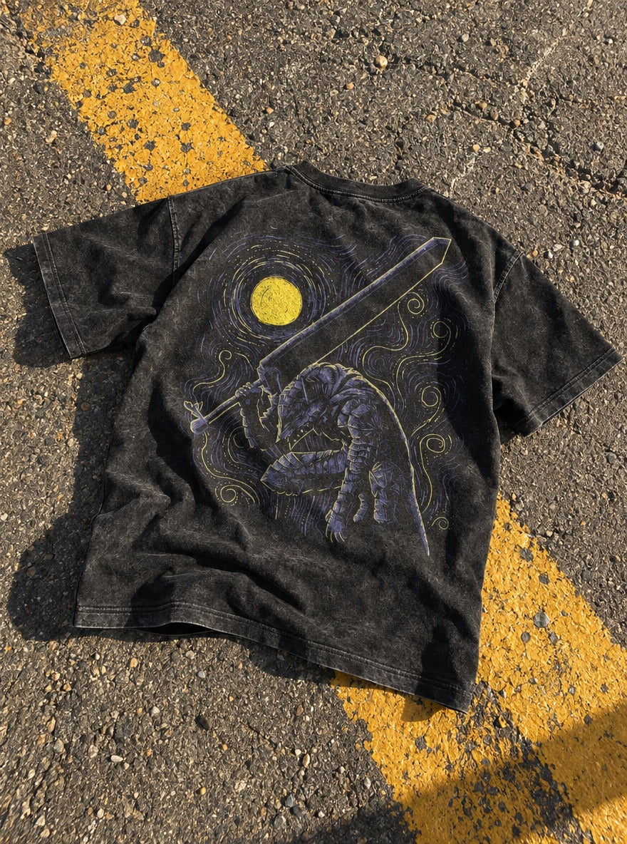 Starry Night Guts – T-Shirt – flat-lay | Berserk
