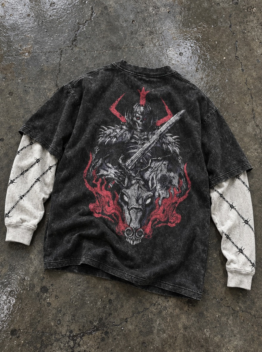 Skull Knight Steed – Double Sleeves – flat-lay | Berserk