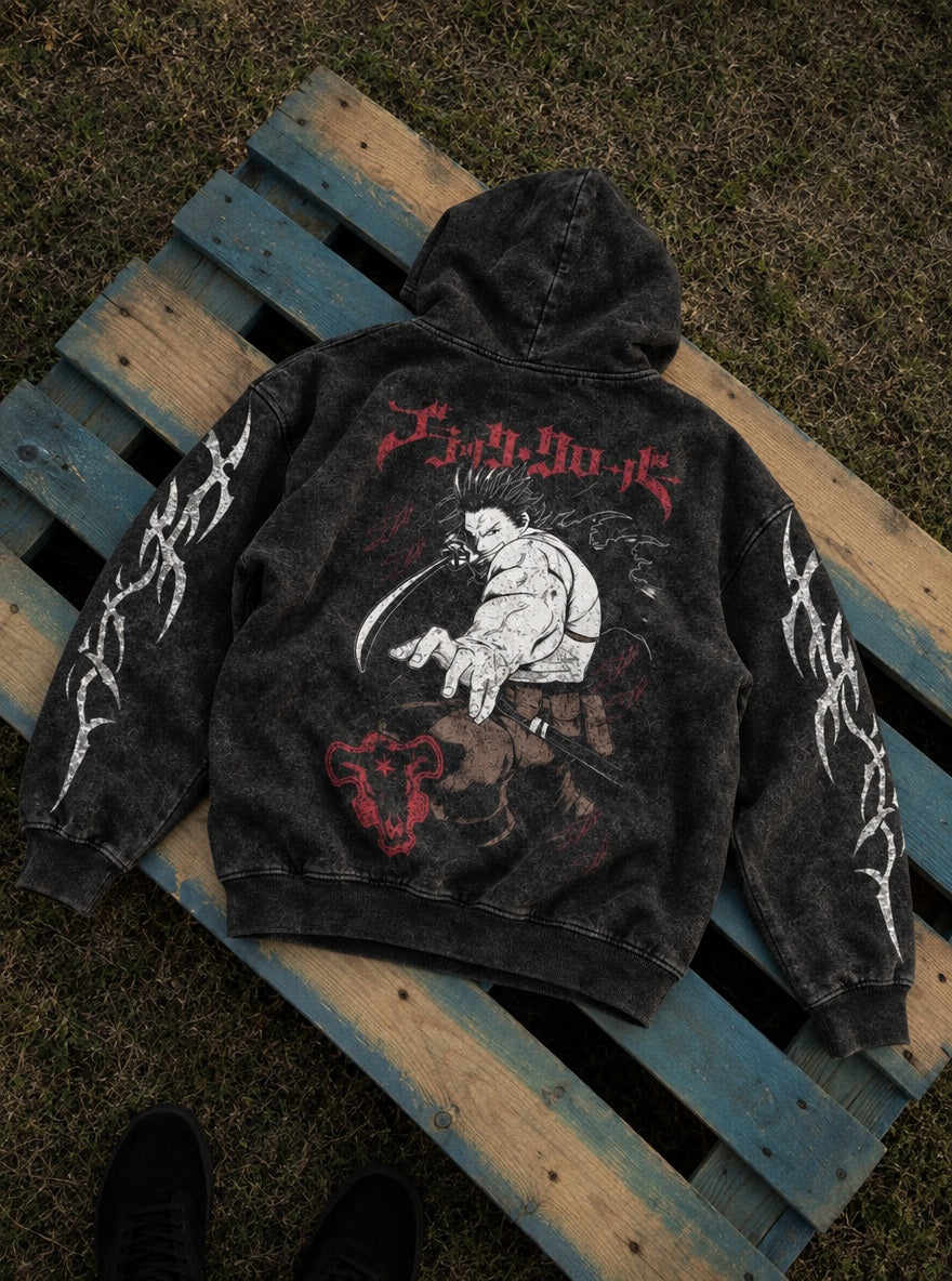 Yami Katana – Hoodie – flat-lay | Black Clover