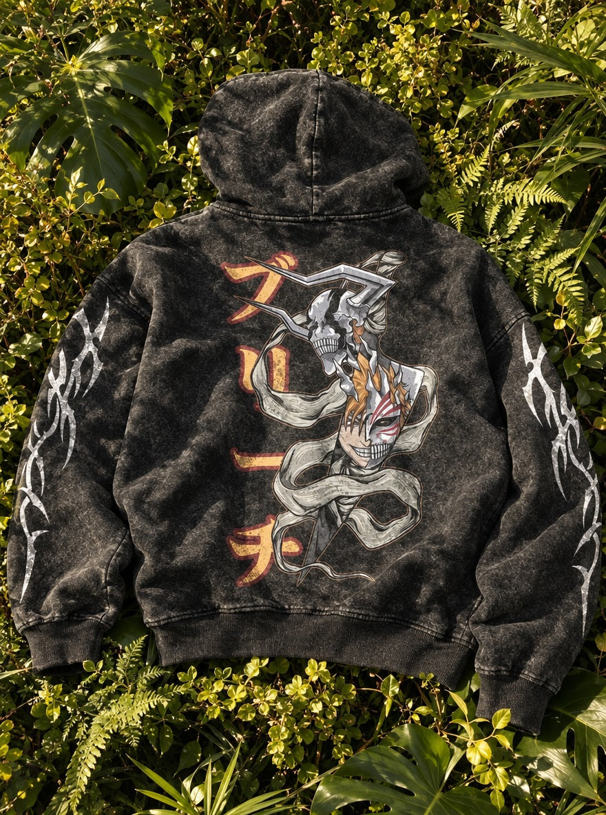 Ichigo Zangetsu Wrap – Hoodie – flat-lay | Bleach