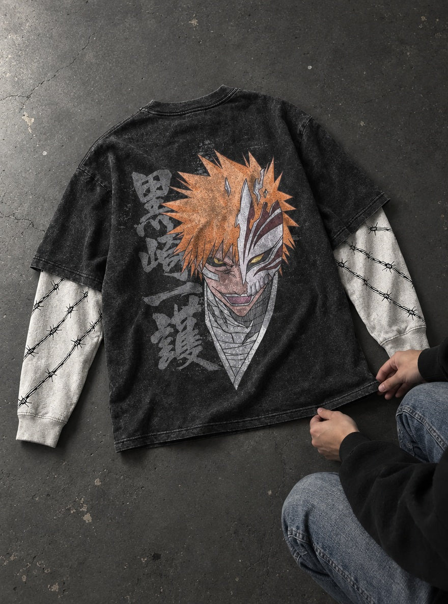 Half Mask Ichigo – Double Sleeves – flat-lay | Bleach