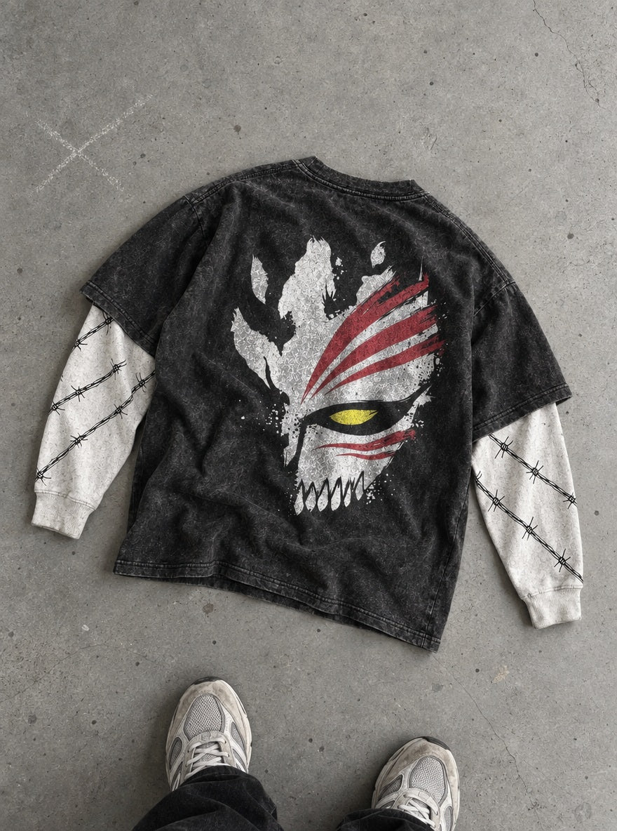 Hollow Mask – Double Sleeves – flat-lay | Bleach