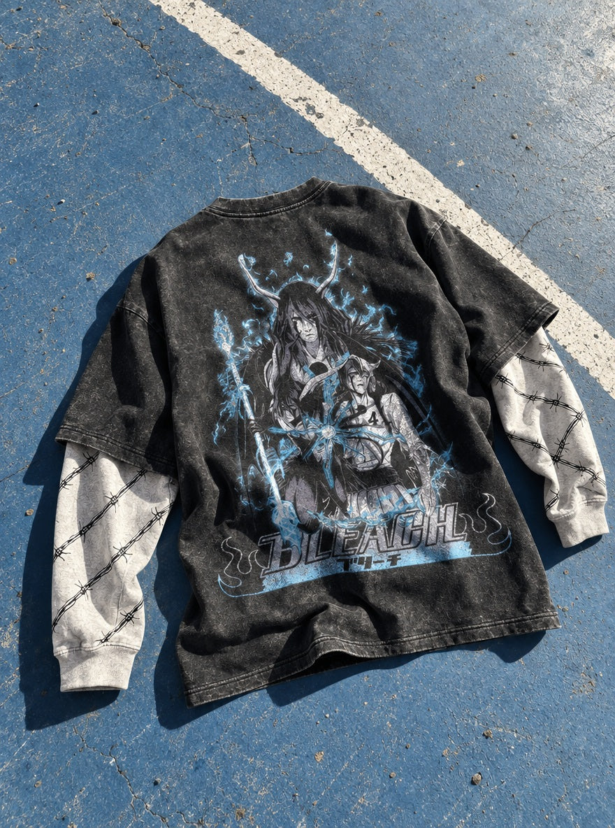 Ulquiorra Blue Lance – Double Sleeves – flat-lay | Bleach