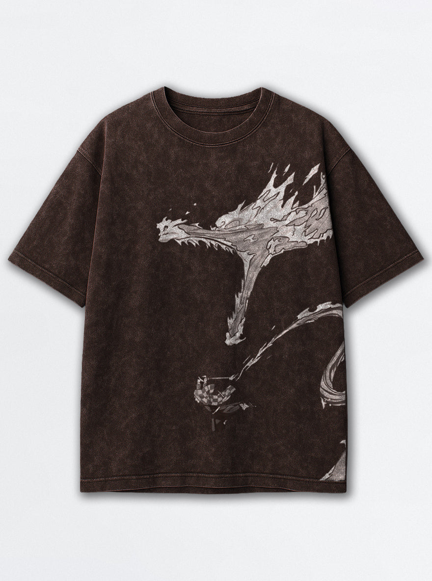 Water Dragon – Brown T-Shirt – mockup | Demon Slayer