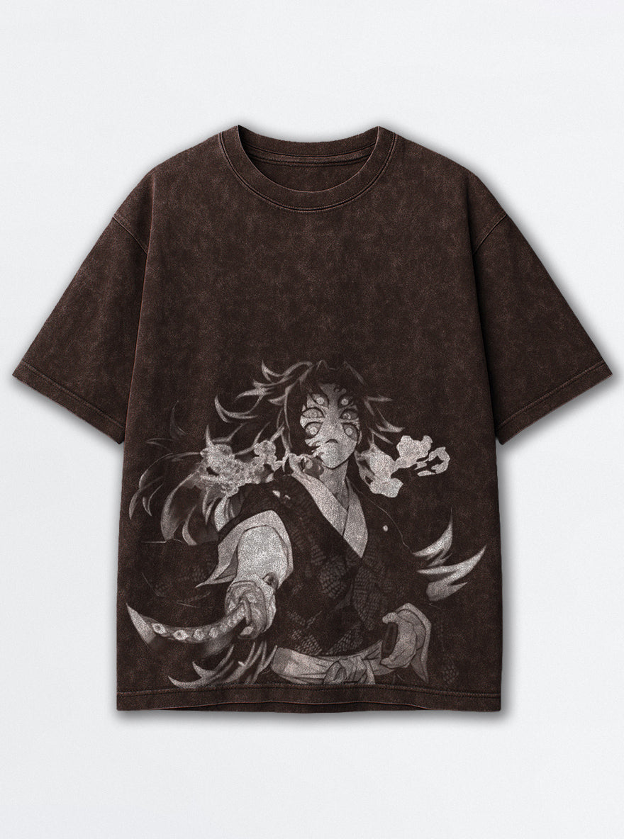 Kokushibo Smoke – Brown T-Shirt – mockup | Demon Slayer