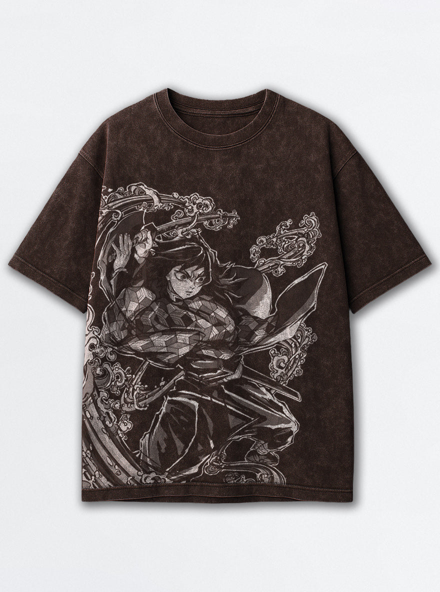 Giyu Strike – Brown T-Shirt – mockup | Demon Slayer