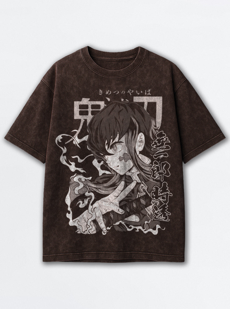 Emerald Strike – Brown T-Shirt – mockup | Demon Slayer