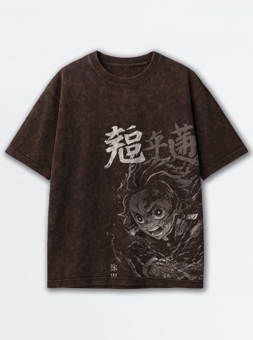 Tanjiro Mono – Brown T-Shirt – mockup | Demon Slayer