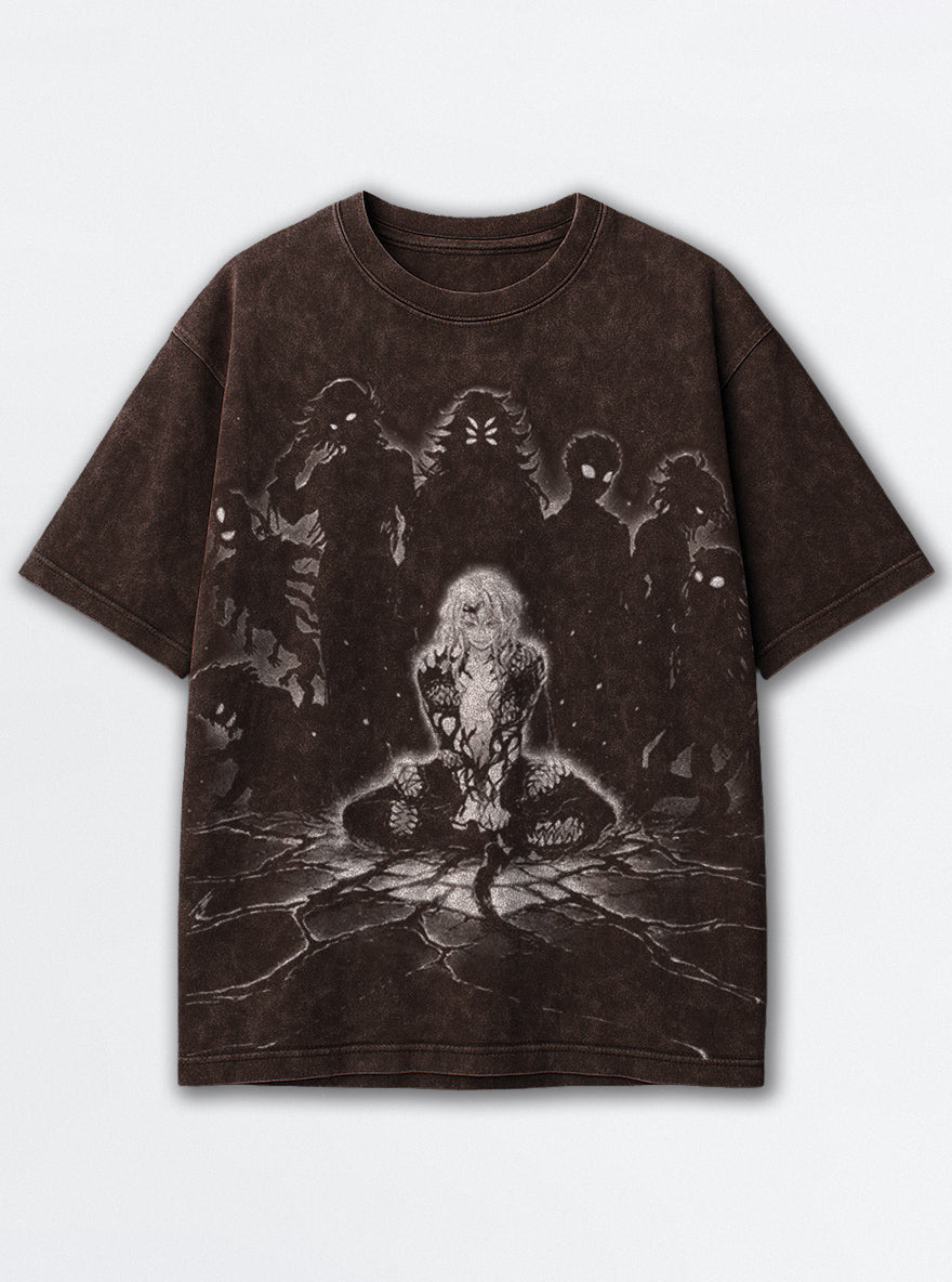 Muzan's Moons – Brown T-Shirt – mockup | Demon Slayer