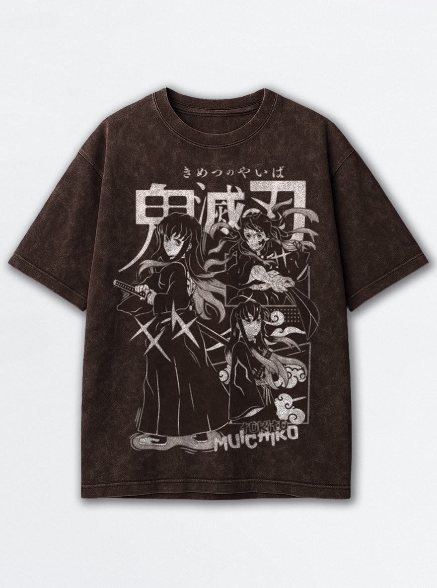 Silent Mist – Brown T-Shirt – mockup | Demon Slayer