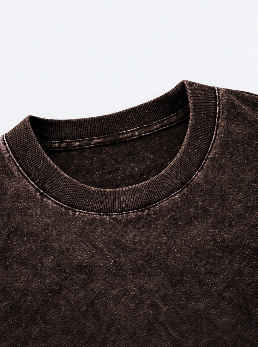 Ink Slash – Brown T-Shirt – neckline close-up | Demon Slayer