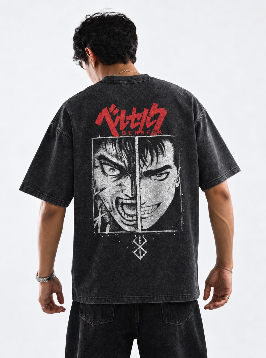 Split Face Guts – T-Shirt – model shot | Berserk
