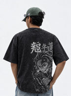 Tanjiro Mono – Black T-Shirt – model shot | Demon Slayer