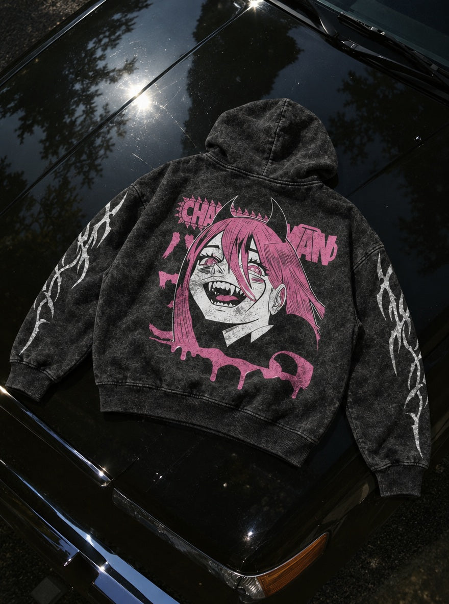 Power Fangs – Hoodie – flat-lay | Chainsaw Man
