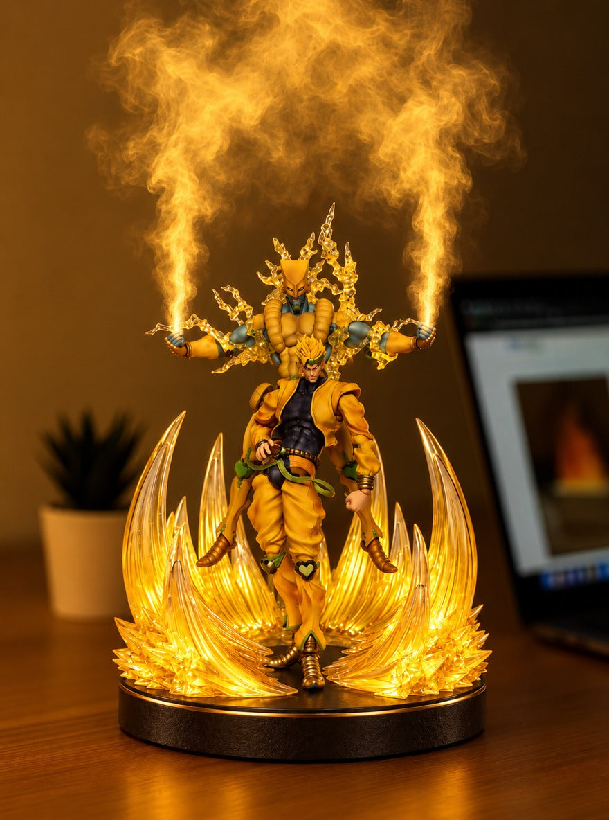 DIO and The World Mist Diffuser Figure – lit with mist in a daylight room | JoJo