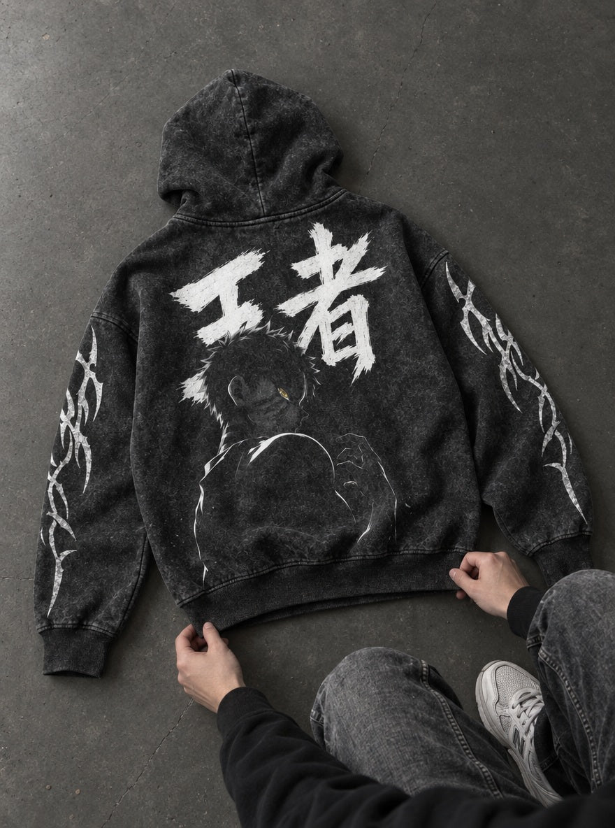 Akaza King – Hoodie – flat-lay | Demon Slayer