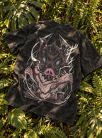 Boar Head – Black T-Shirt – flat-lay | Demon Slayer
