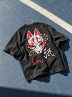 Slayer Mask – Black T-Shirt – flat-lay | Demon Slayer