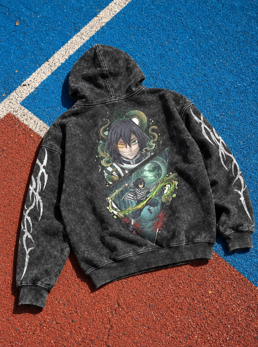 Obanai Serpent – Hoodie – flat-lay | Demon Slayer