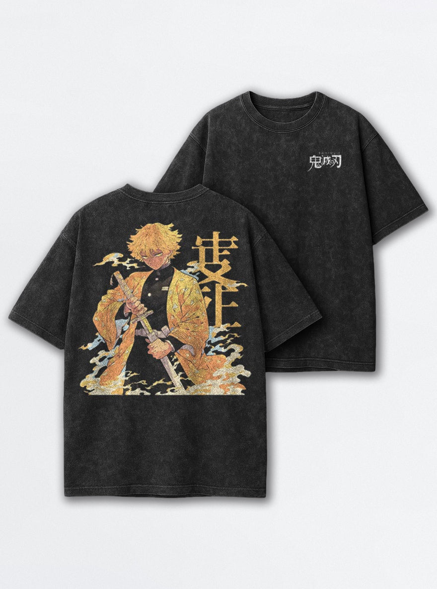 Thunderclap – Black T-Shirt – mockup | Demon Slayer