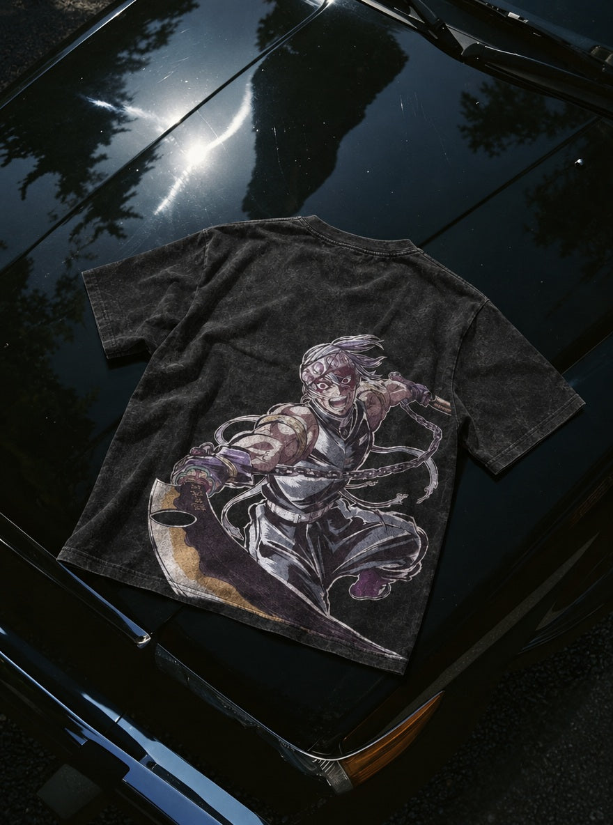 Tengen Flash – Black T-Shirt – flat-lay | Demon Slayer