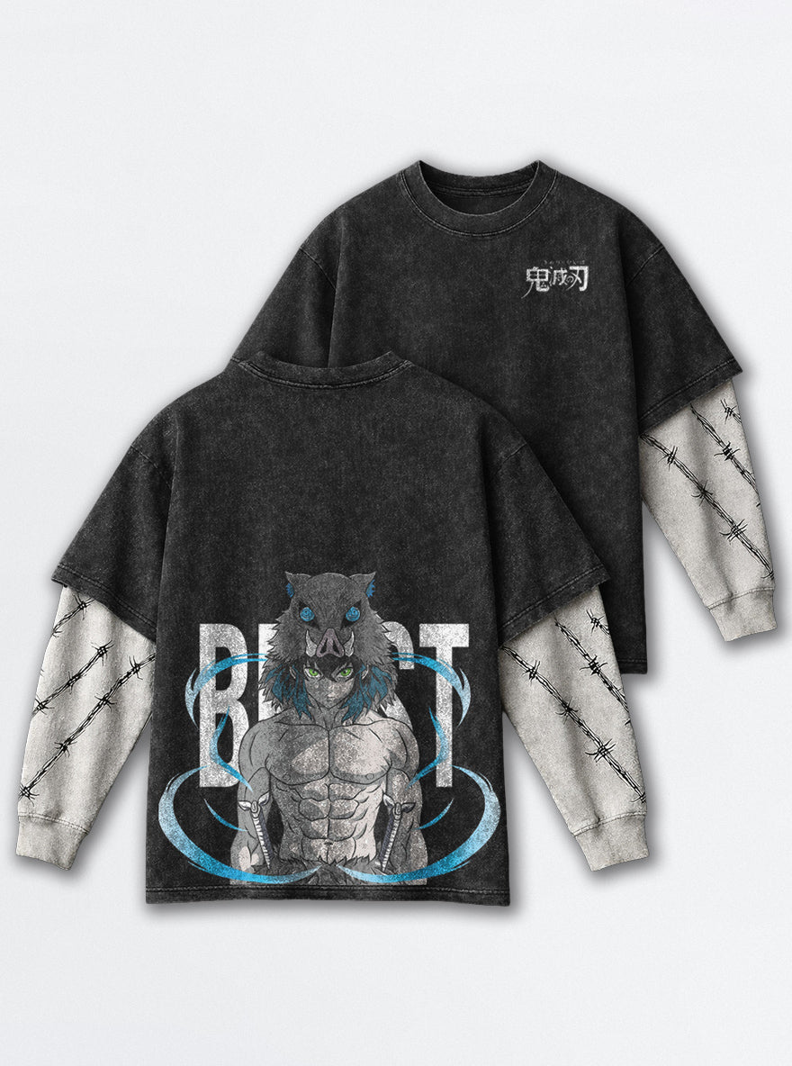Feral Mask – Double Sleeves – mockup | Demon Slayer