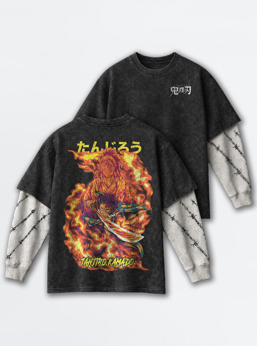Flame Bond – Double Sleeves – mockup | Demon Slayer