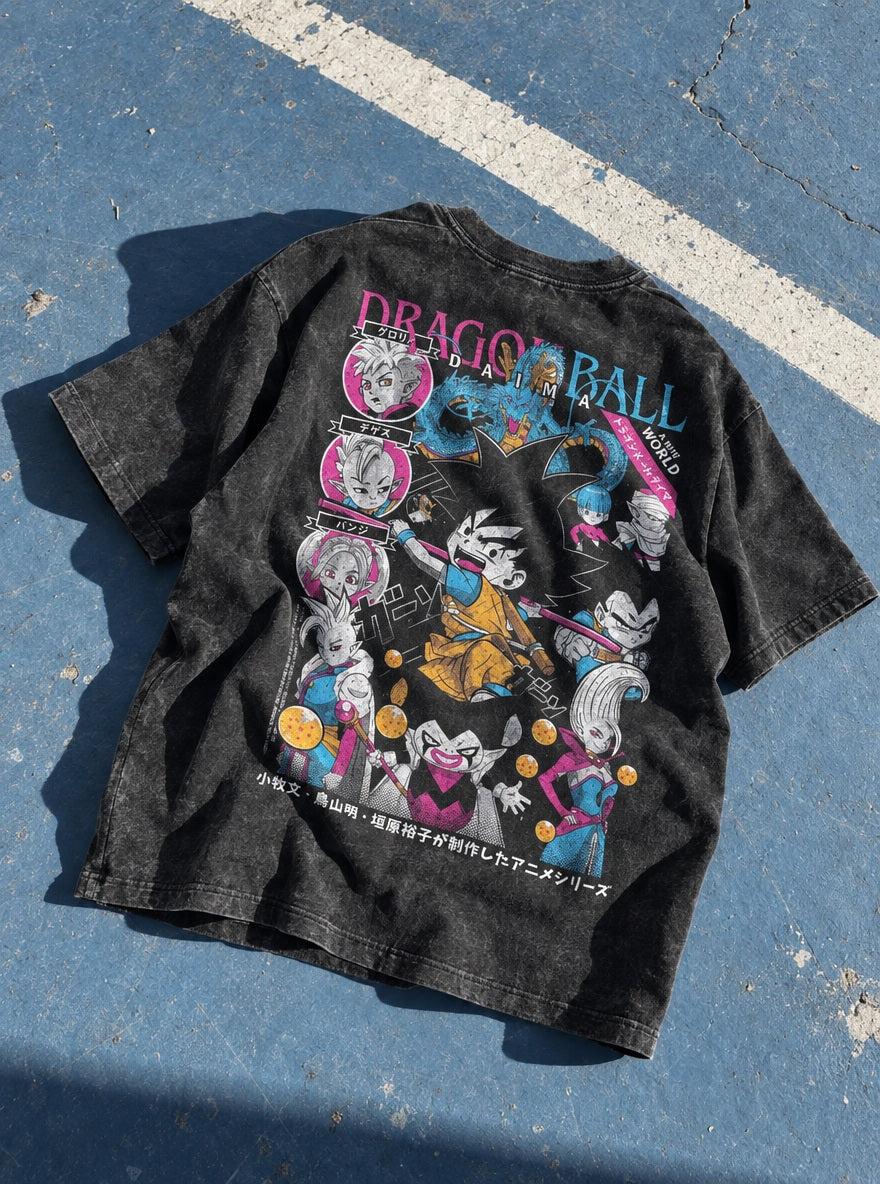 Mini Goku Crew – T-Shirt – flat-lay | Dragon Ball