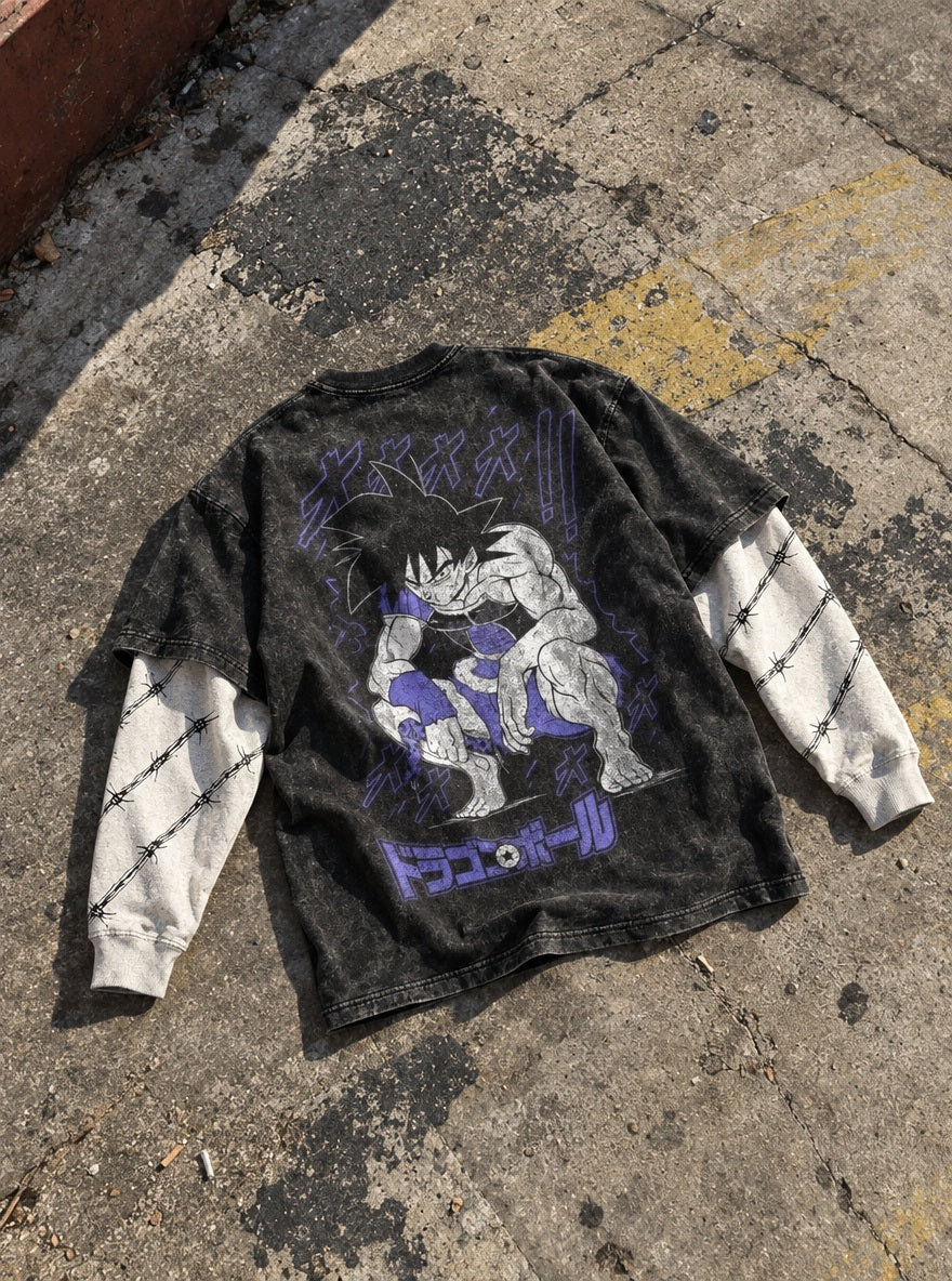Saiyan Armor Goku – Double Sleeves – flat-lay | Dragon Ball