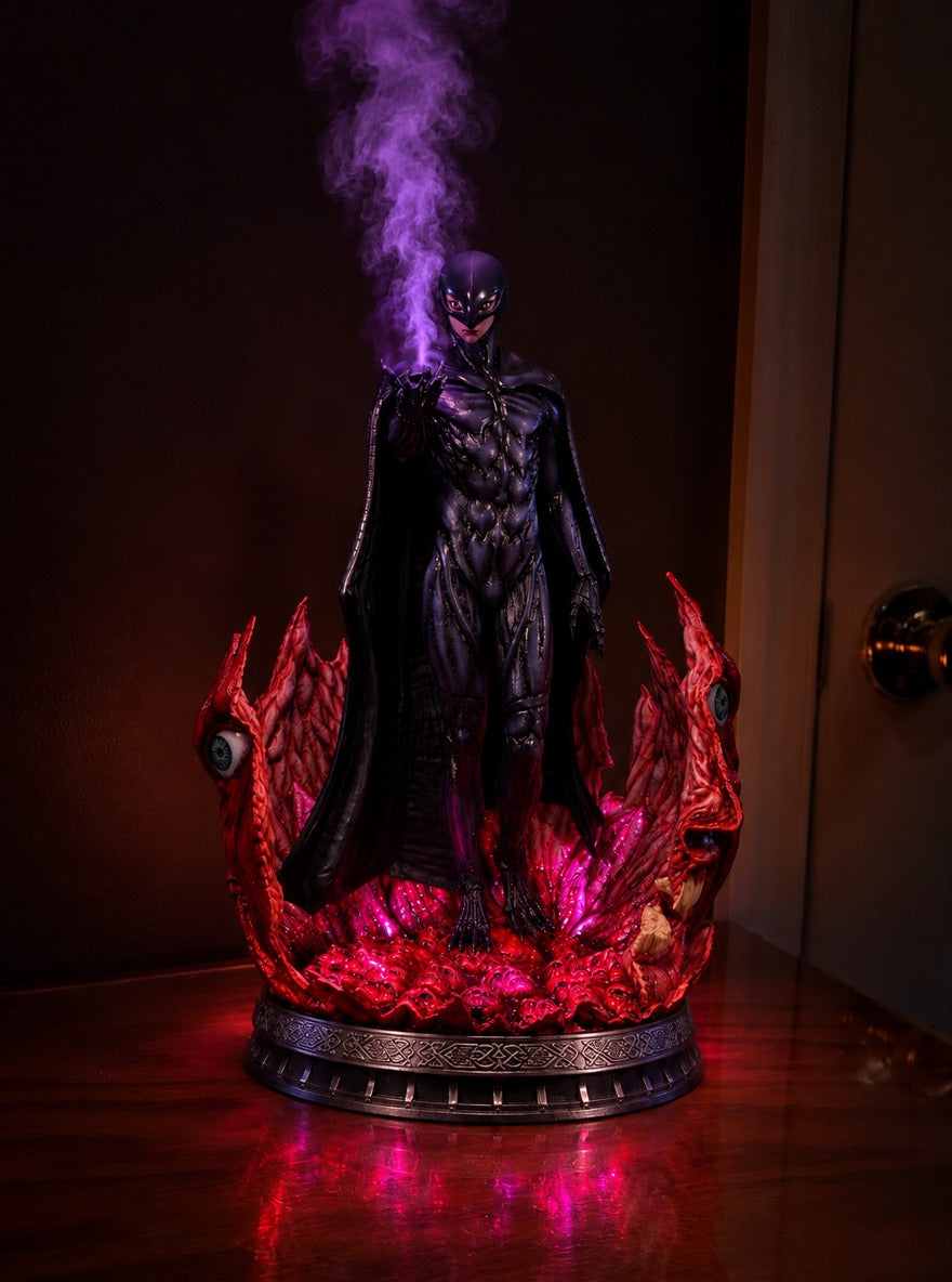 Femto Eclipse Mist Diffuser Figure – lit with mist in a room at night | Berserk