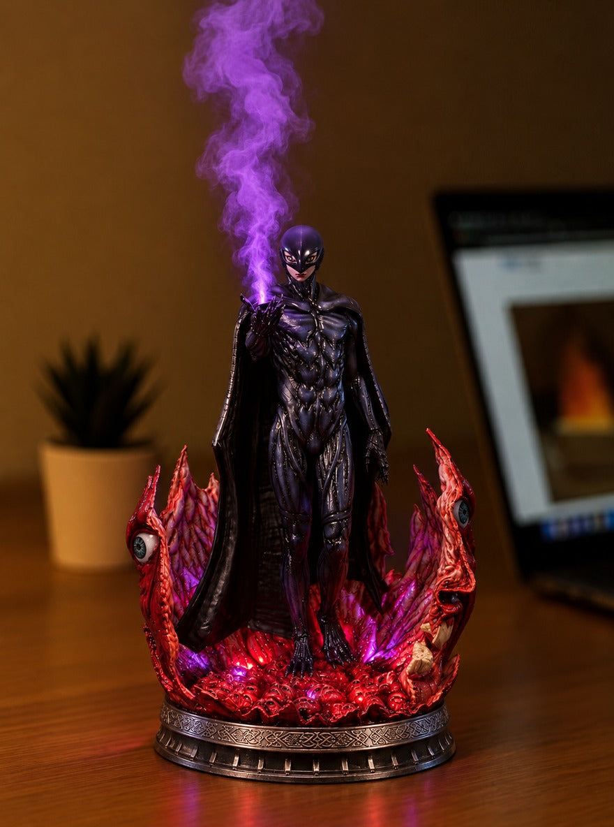 Femto Eclipse Mist Diffuser Figure – lit with mist in a daylight room | Berserk
