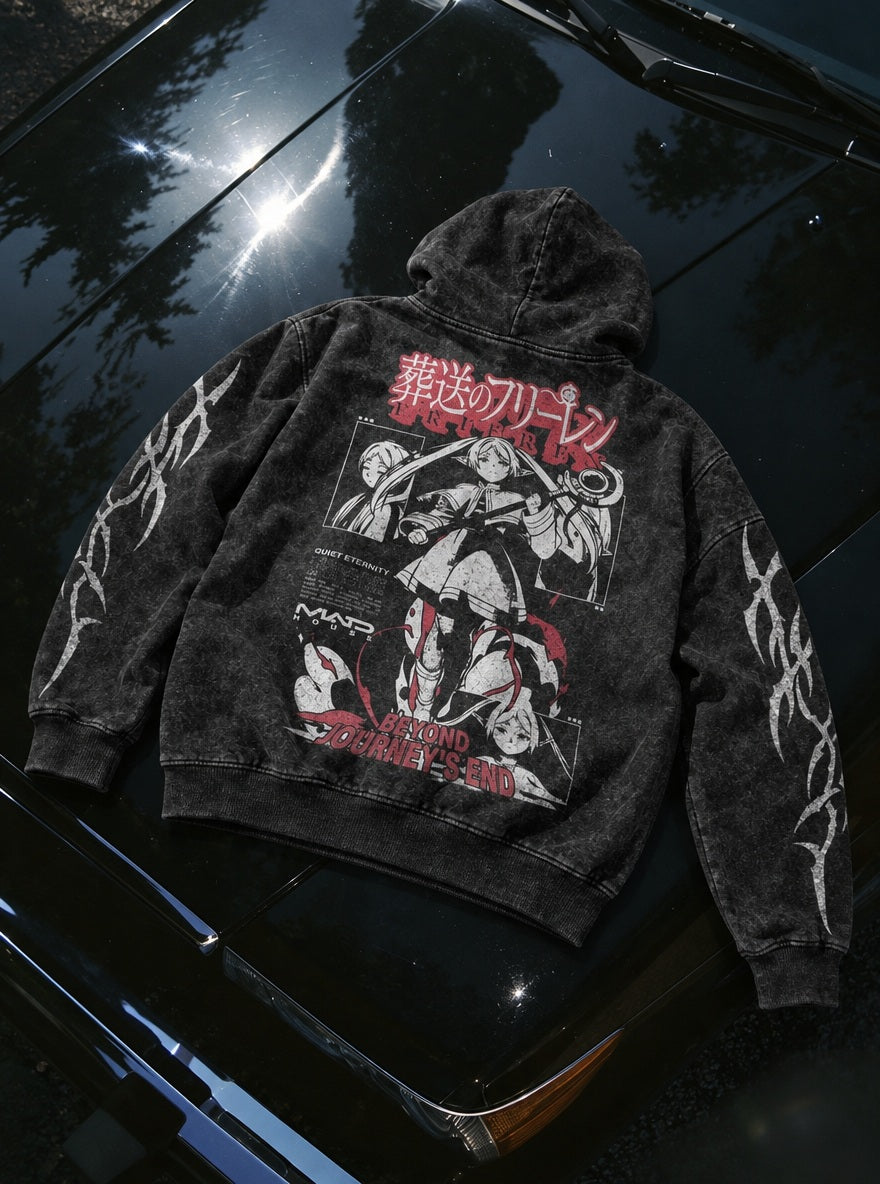 Frieren Quiet Eternity – Hoodie – flat-lay | Frieren