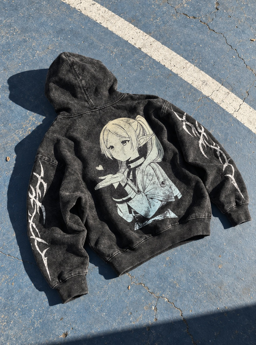 Frieren's Kiss – Hoodie – flat-lay | Frieren