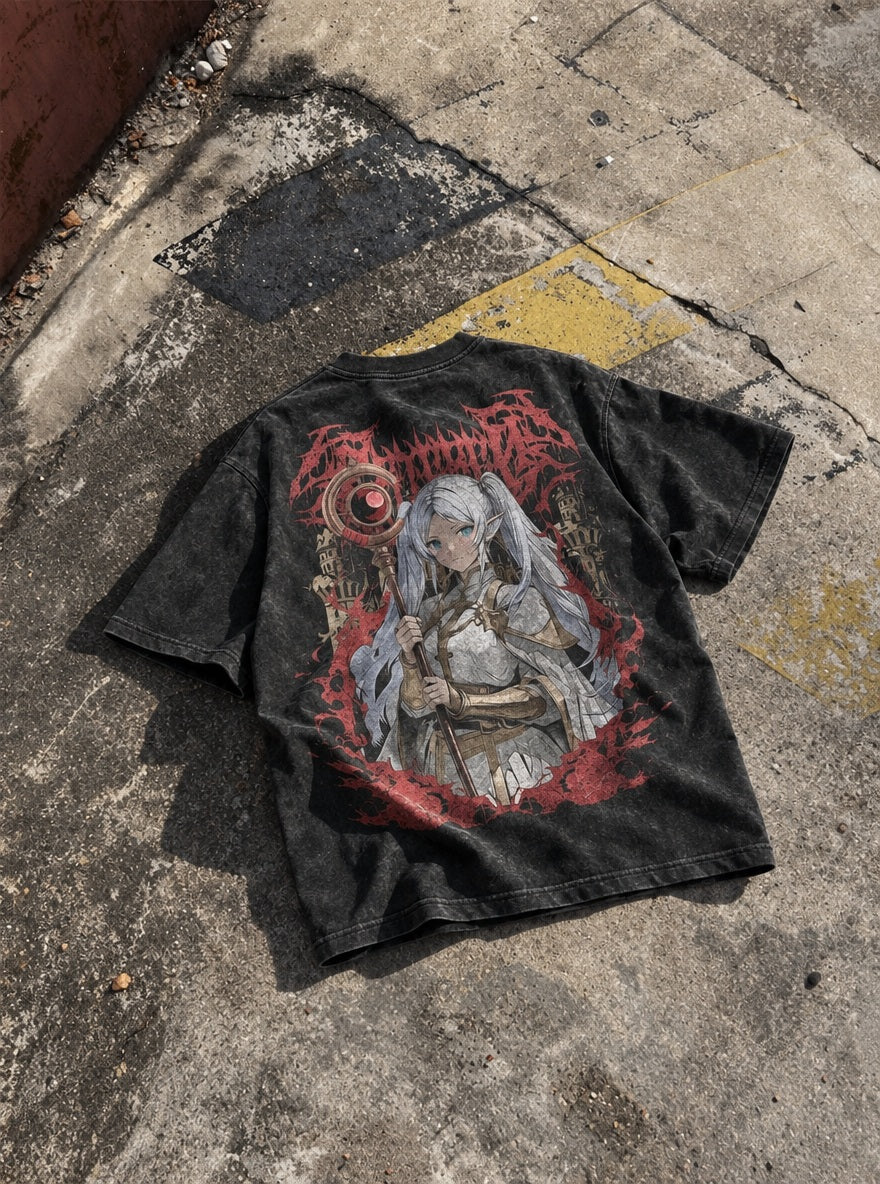 Frieren Blood Metal – T-Shirt – flat-lay | Frieren