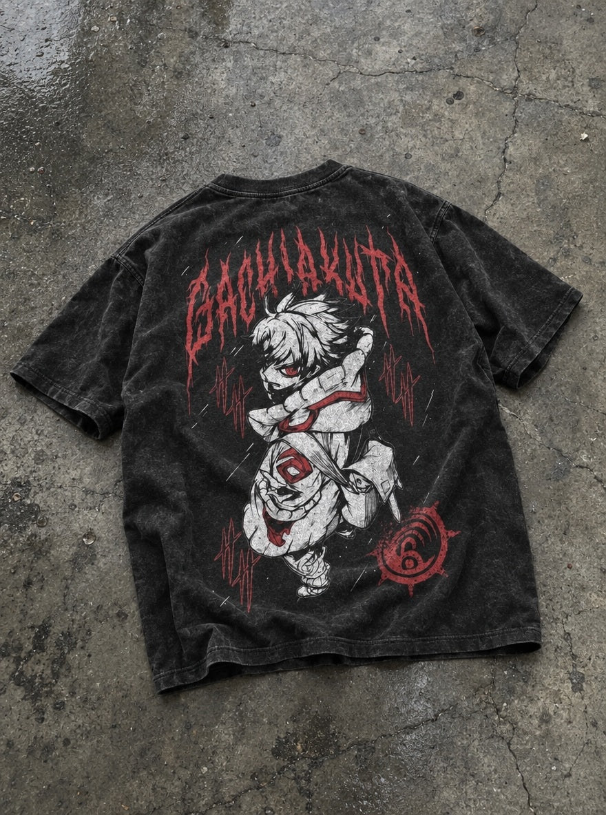 Rudo Red Rain – T-Shirt – flat-lay | Gachiakuta