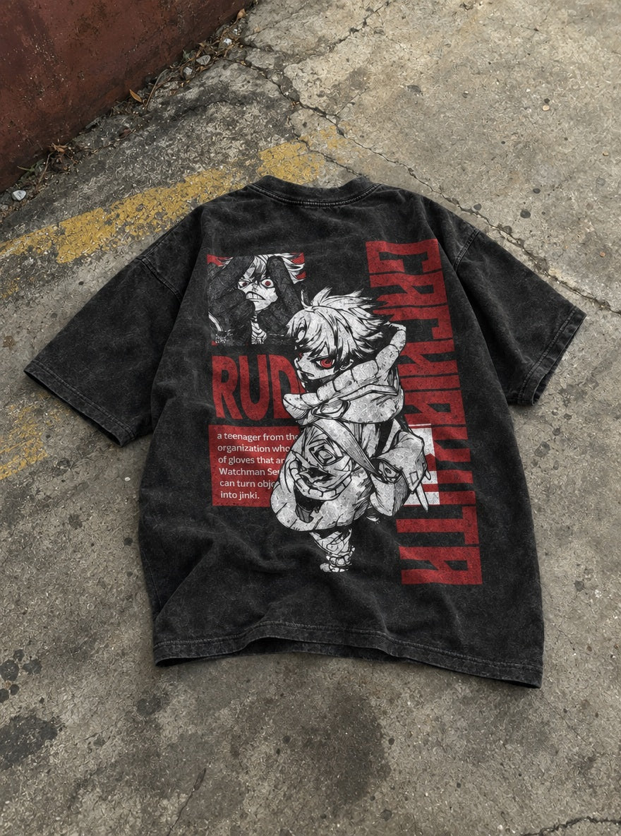 Rudo Profile – T-Shirt – flat-lay | Gachiakuta