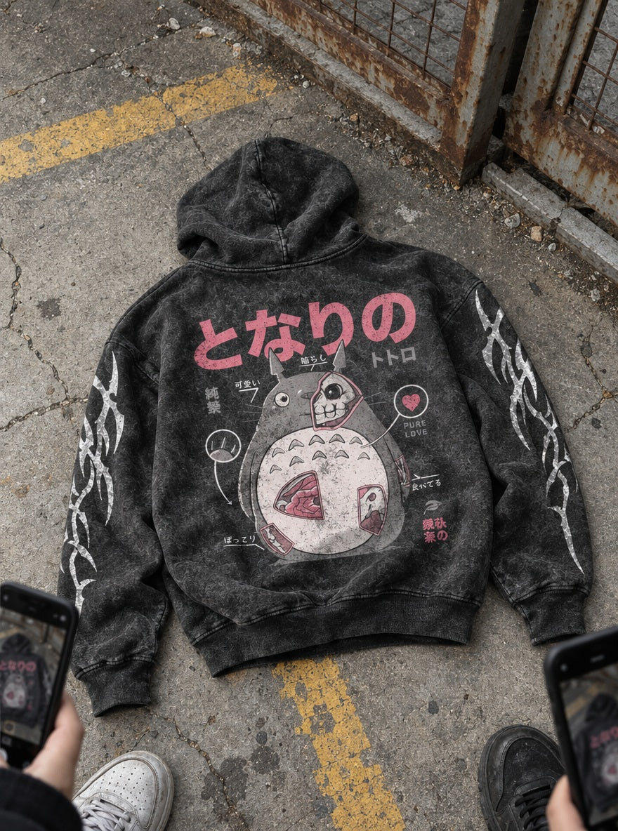 Totoro Anatomy – Hoodie – flat-lay | Ghibli