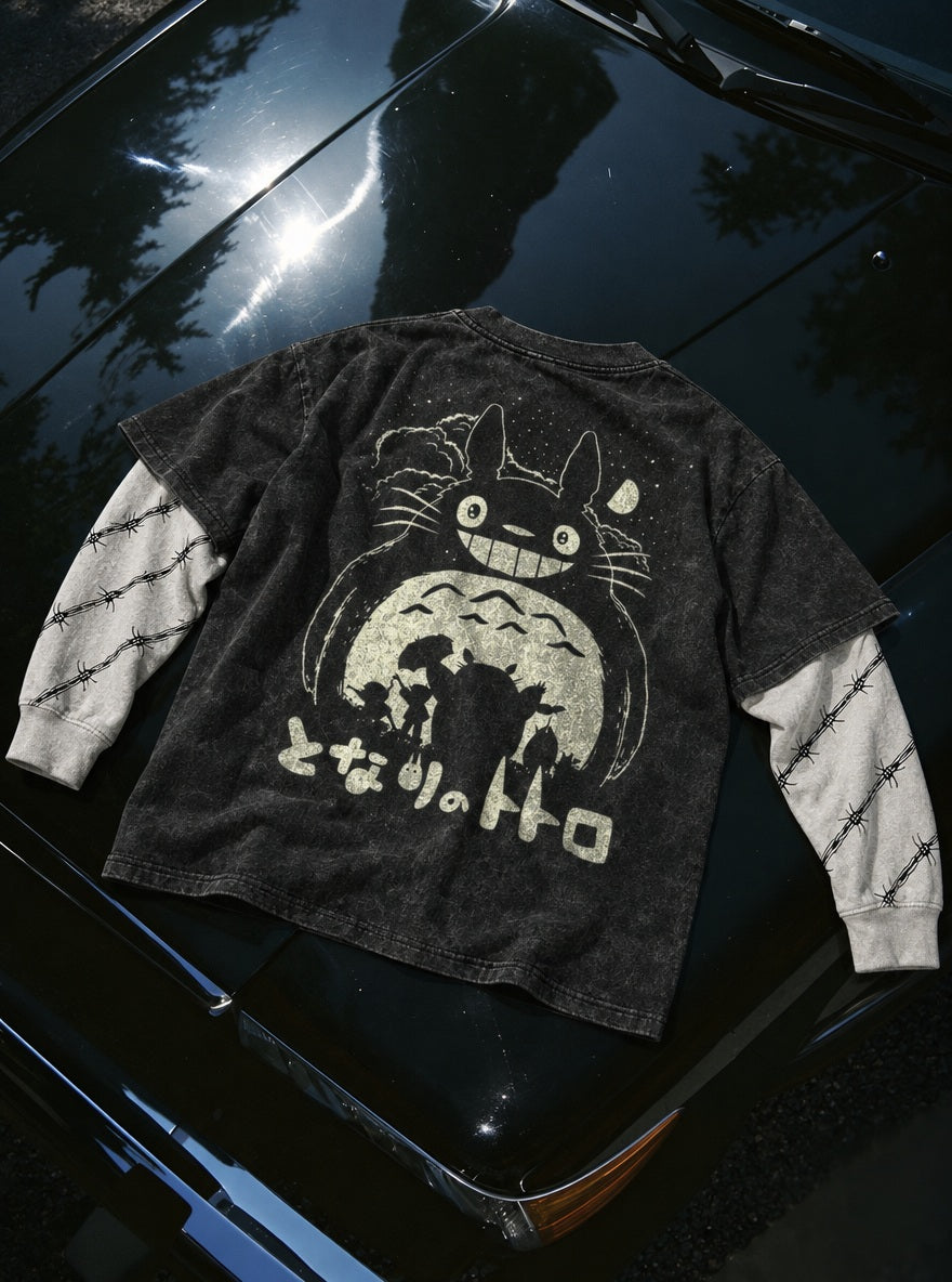 Totoro Moon – Double Sleeves – flat-lay | Ghibli