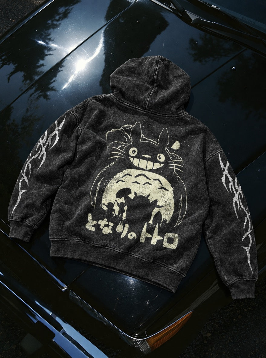 Totoro Moon – Hoodie – flat-lay | Ghibli